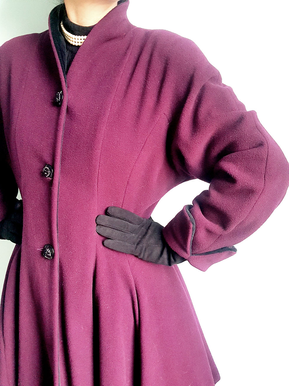 Thumbnail: Amazing Italian cashmere wool  'Dior New Look' inspired 80s does 40s/50s coat