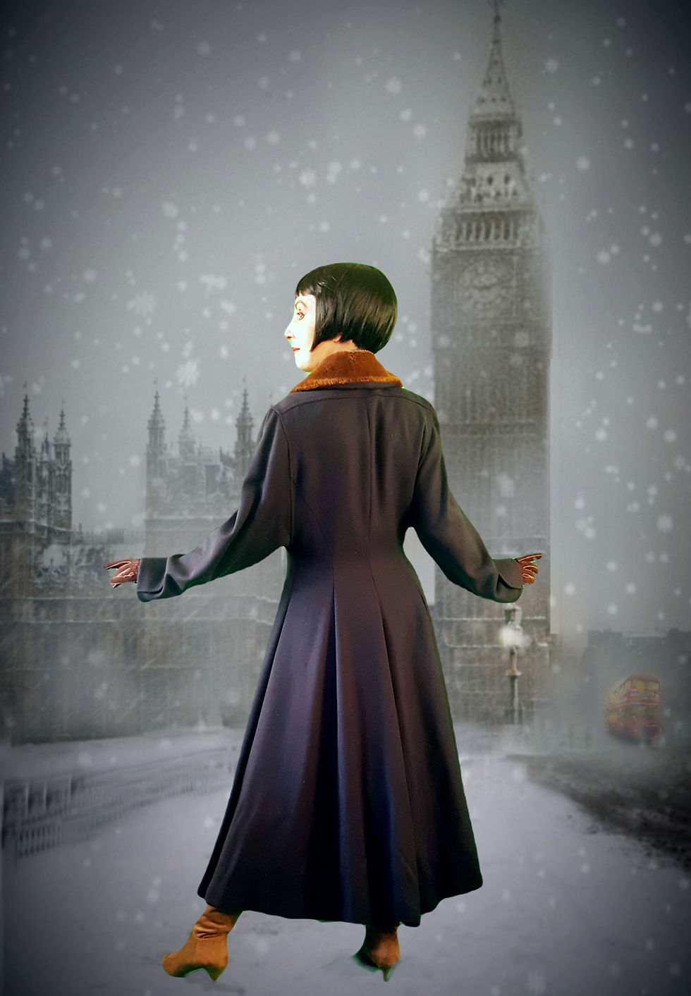 Thumbnail: Magnificent Austin Reed fit and flare 1980s does 1950s wool twill coat