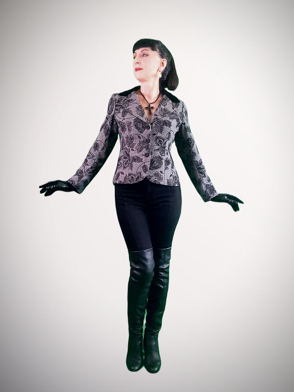 Thumbnail: Precis Petite Silk Wool & velvet mix tailored jacket