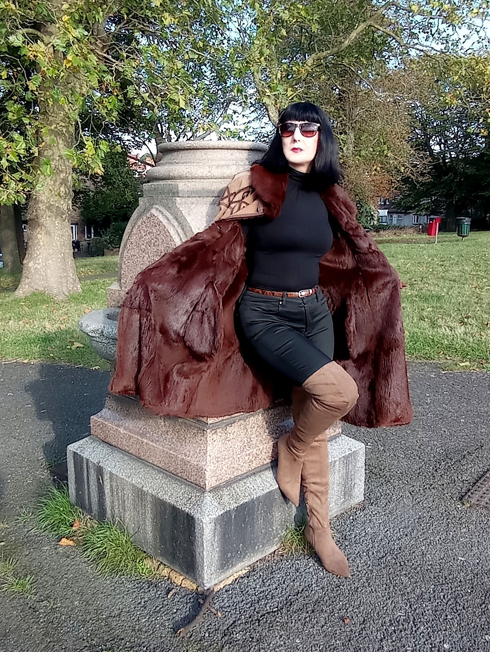 Thumbnail: Vintage 1980s 1990s Conbipel Italian brown rabbit fur lined & rabbit suede coat