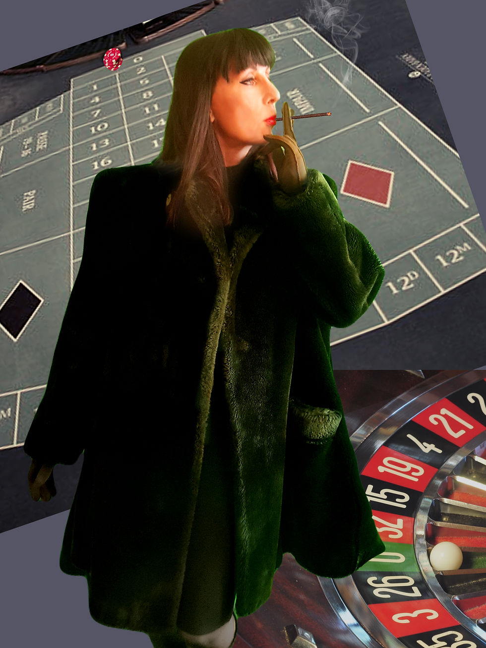 Thumbnail: Vintage Forest Green faux fur coat Mimmina Italy British Racing green full swing