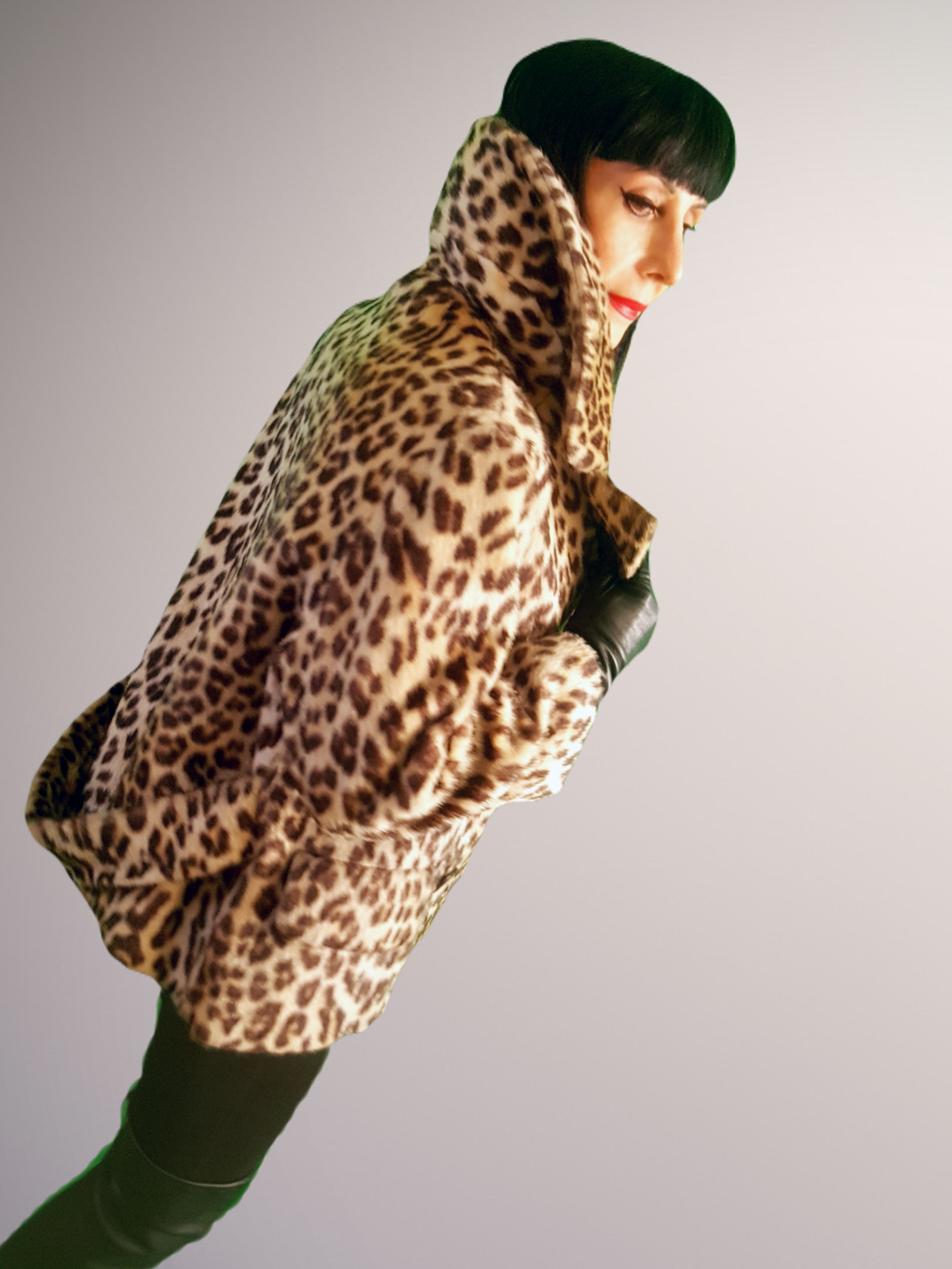 Loose fit vintage leopard print jacket mohair 1960s 1950s beatnik chic