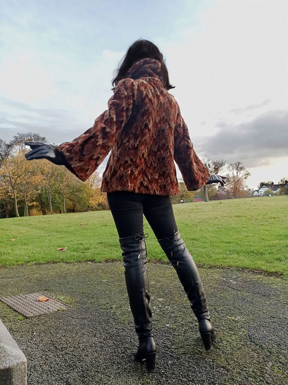 Thumbnail: Vintage 1970s tapestry faux fur jacket Autumn colours iconic Bus Stop style