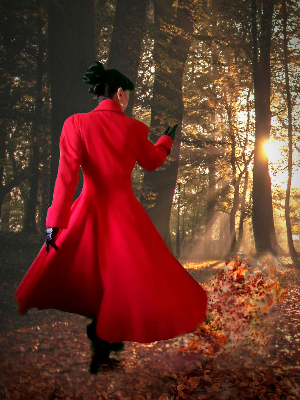 Thumbnail: Vintage Red Mansfield wool & cashmere coat 1980s does 1950s fit & flare coat