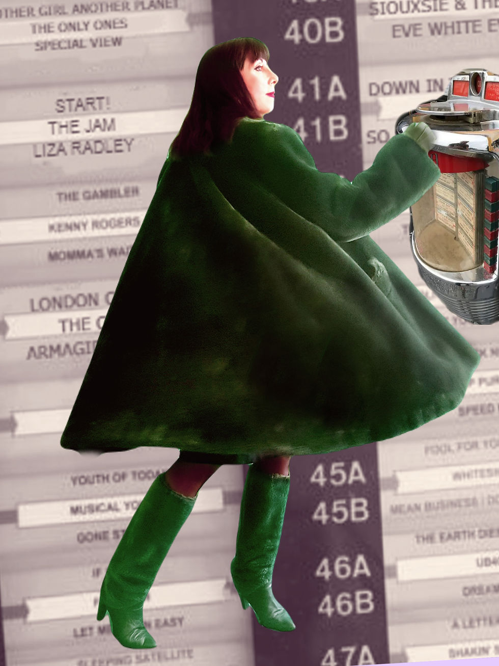 Thumbnail: Vintage Forest Green faux fur coat Mimmina Italy British Racing green full swing
