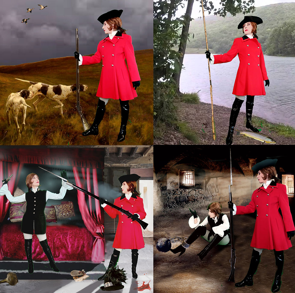 Thumbnail: Vintage 1980s 1990s Red Cashmere wool fitted knee length coat fit flare military