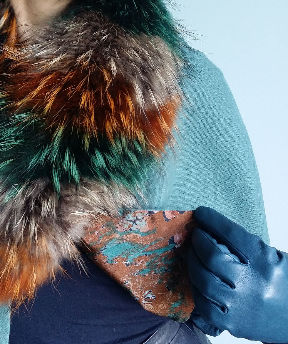 Thumbnail: Green Russet and Grey Fur Collar