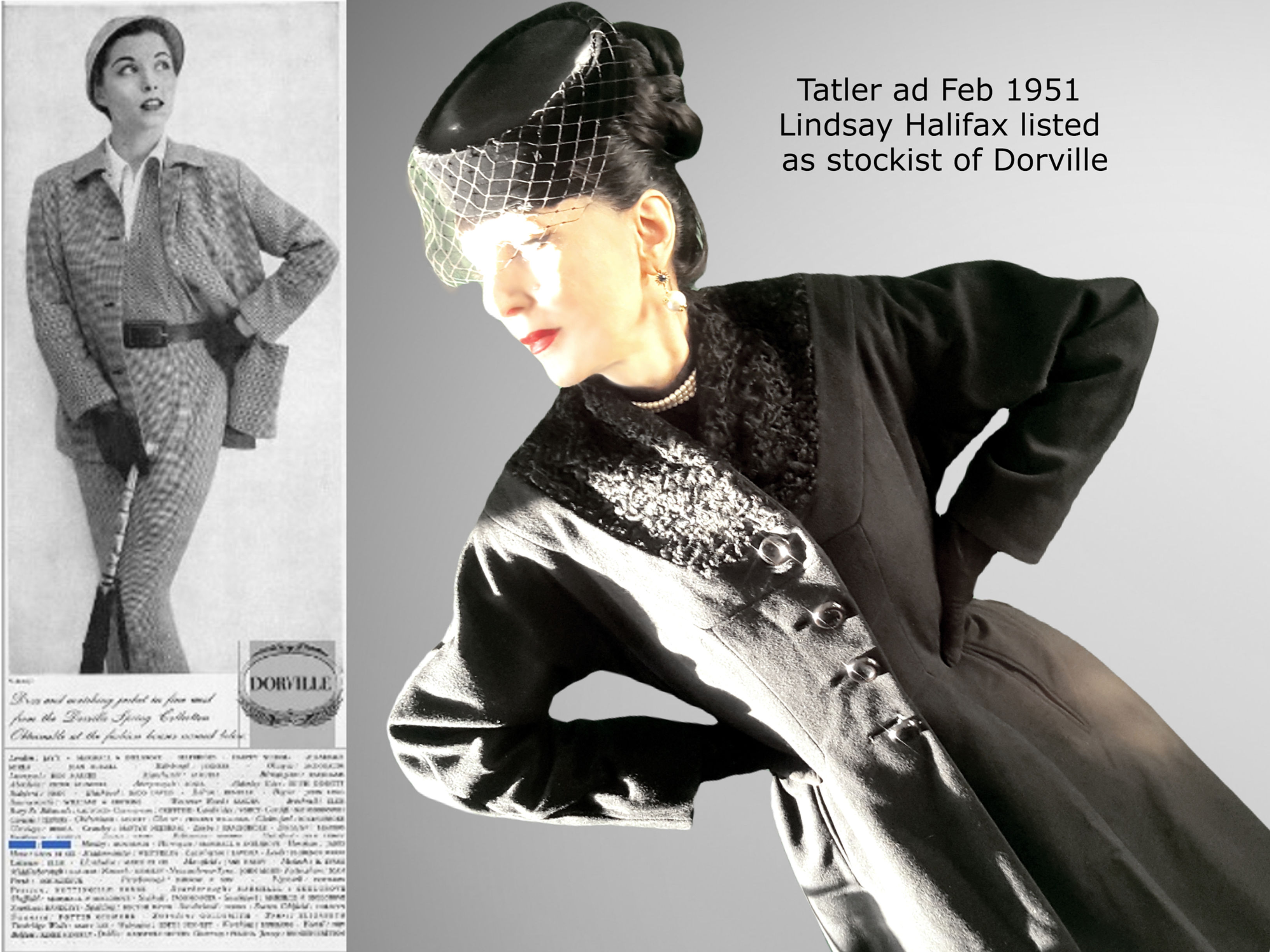 Late 1940s early 1950s black vintage fit & flare Dior New Look style wool