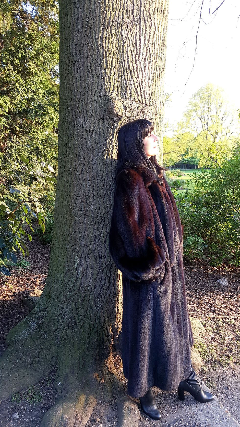 Thumbnail: 70's does 40's Vintage Black Female Mink Coat