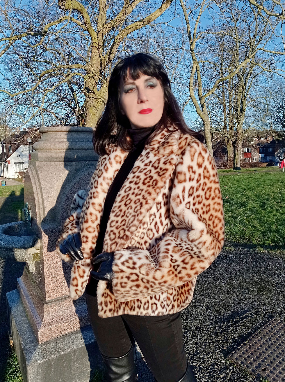 Thumbnail: Vintage Tissavel luxury faux fur jacket quality leopard animal print rockabilly