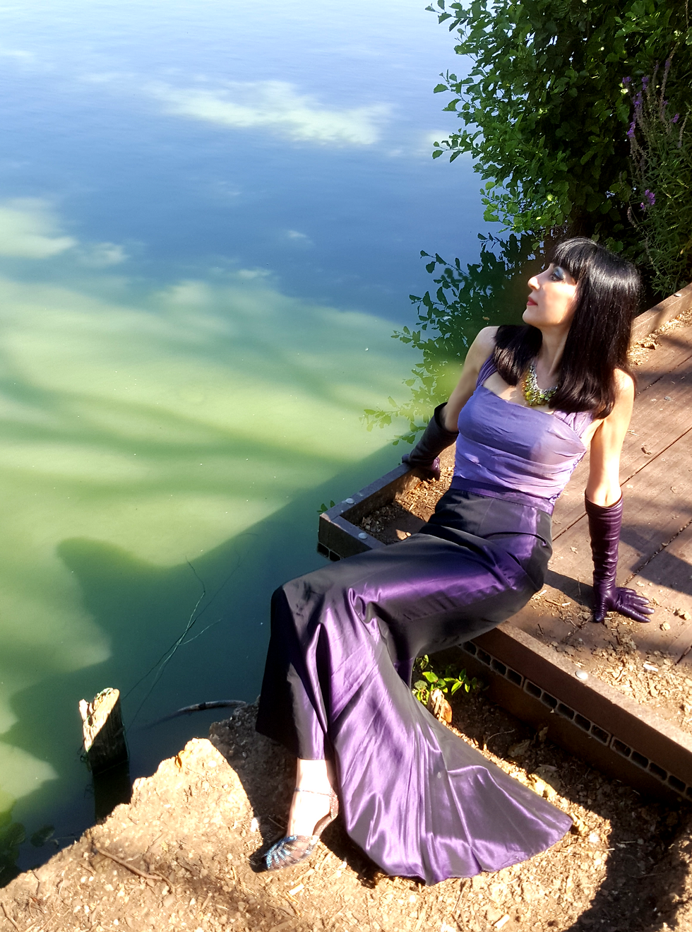 Thumbnail: Vintage Ella Singh c y2k purple fishtail mermaid skirt