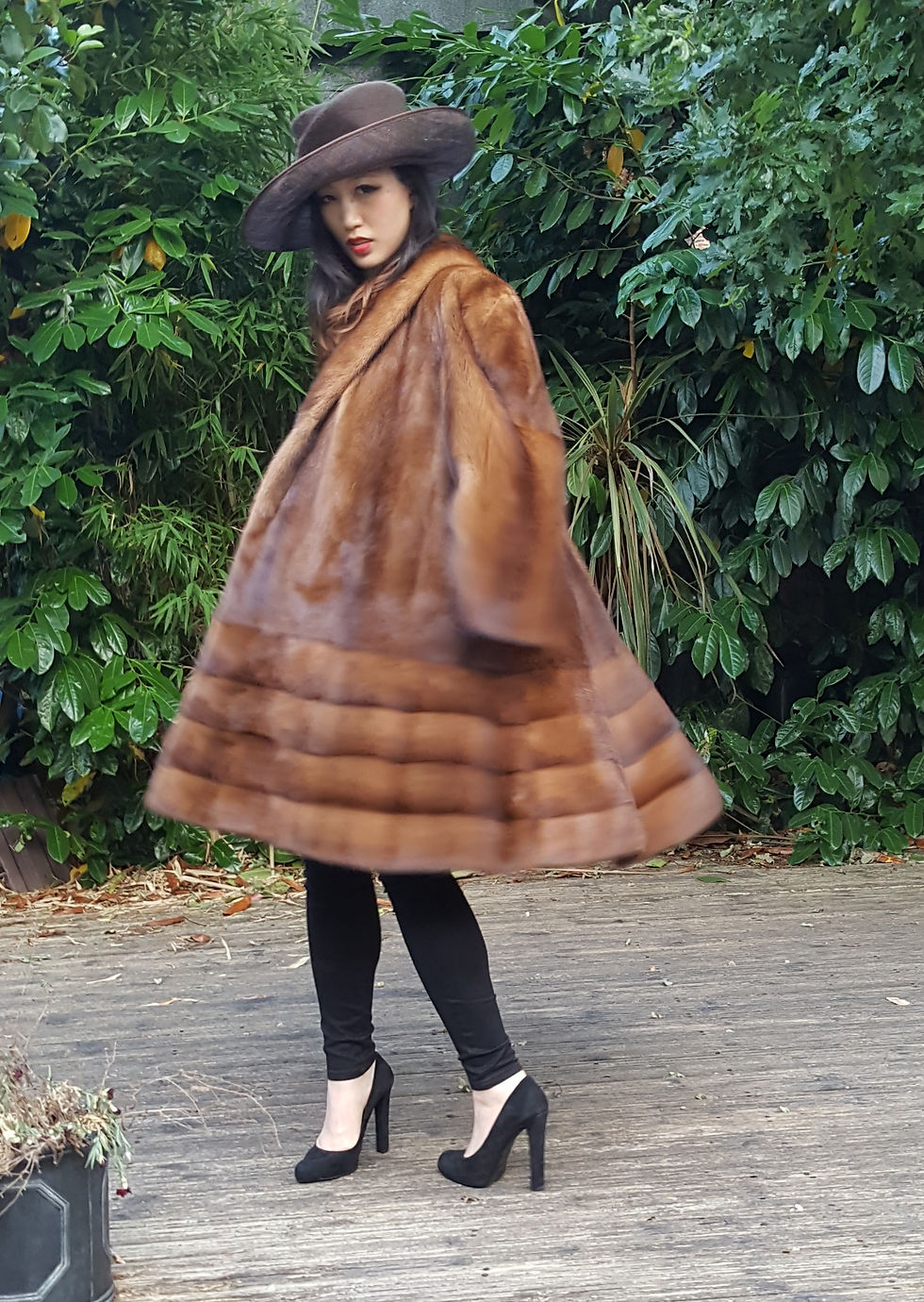Thumbnail: Vintage Swing style 1940s inspired Whiskey Mink Coat
