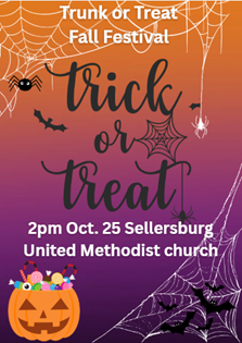 Trunk or Treat - Octobr 25th at 2pm.  Click to go to event page.