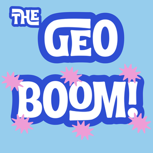 Two GEO and Boom against a bluie background.
