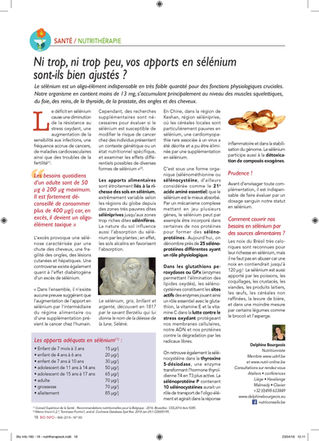 Vos apports en sélénium sont-ils bien ajusté ?