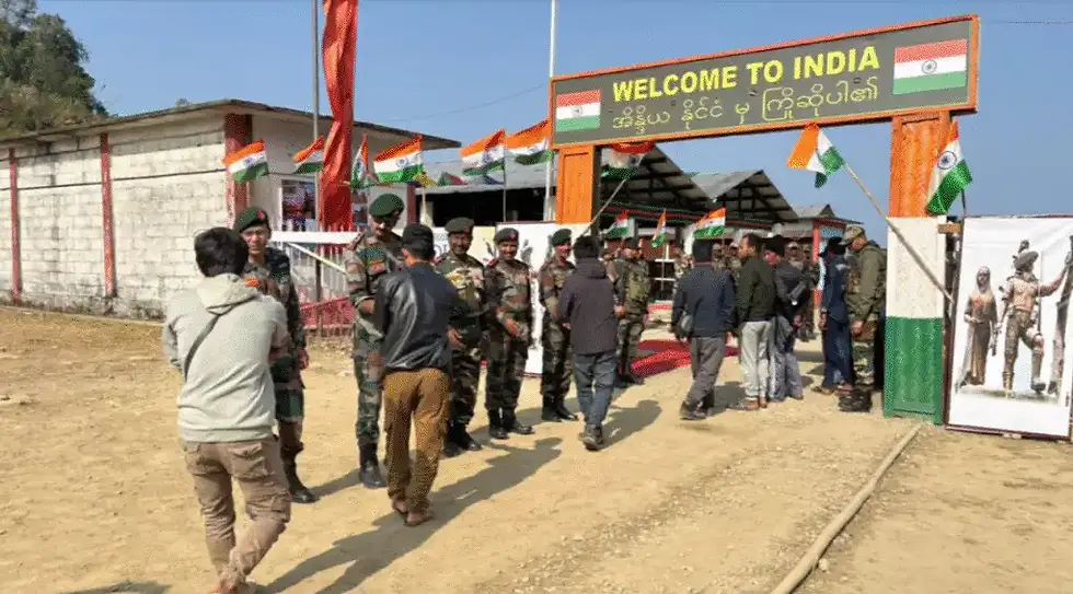 Indian presence at the Pangsau Pass border crossing, 2024. Source: Assam Rifles X account.