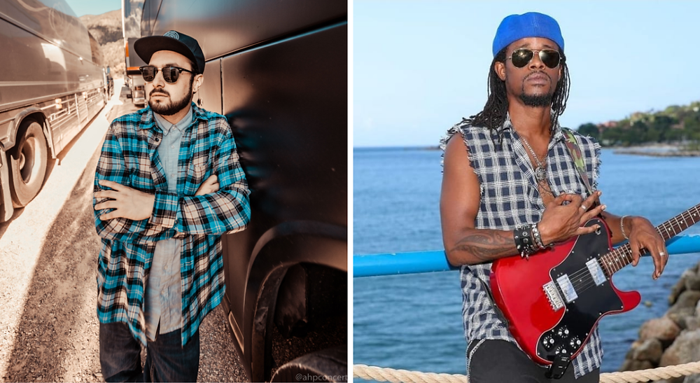 Left to Right - Gonzo (Of California Reggae band Tribal Seeds) and Al Mighty (of Jamaica Reggae band EarthKry)