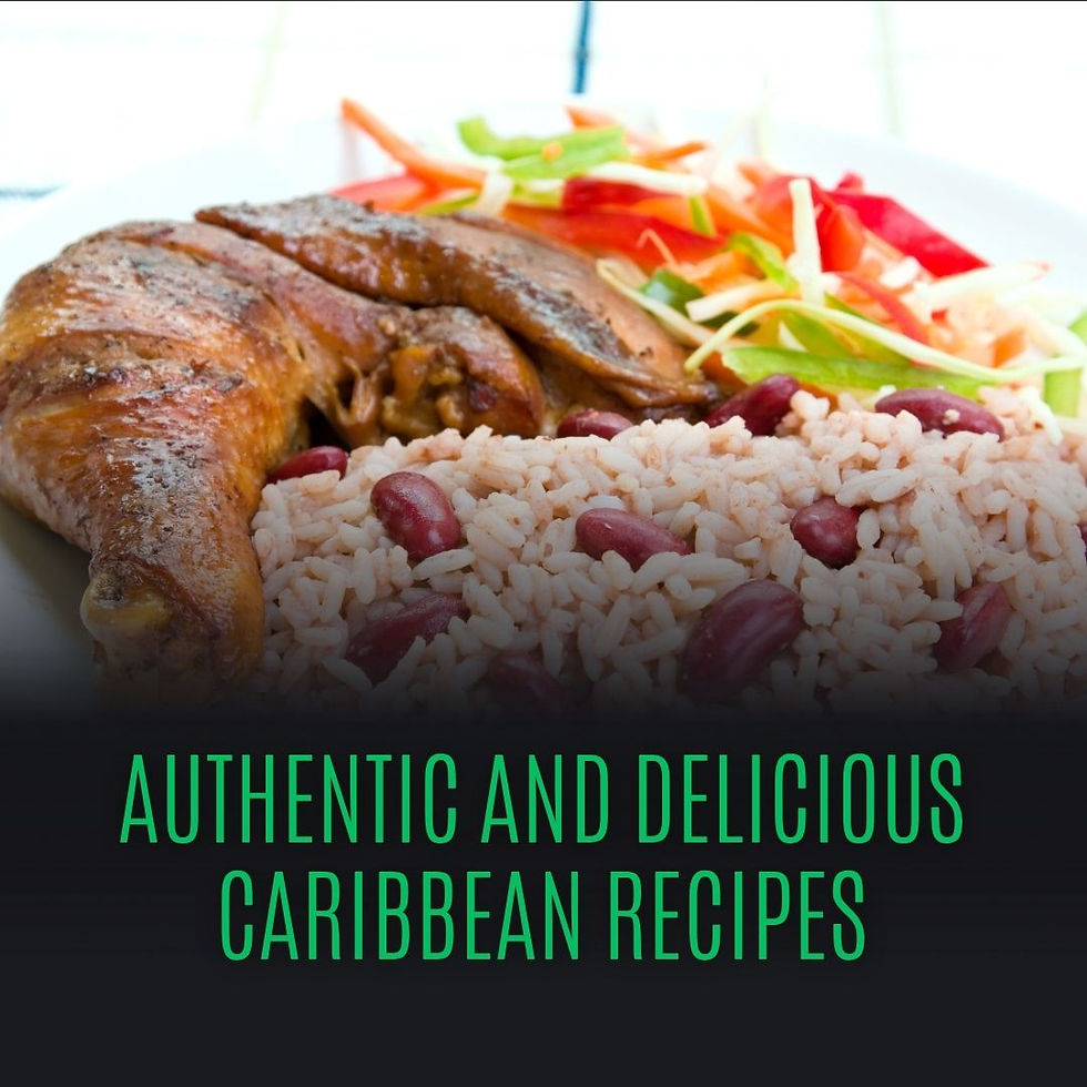 Jerk chicken served with traditional rice and peas