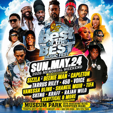 Best of the Best Music Fest 2026 Returns to Miami with Beenie Man, Sizzla & More