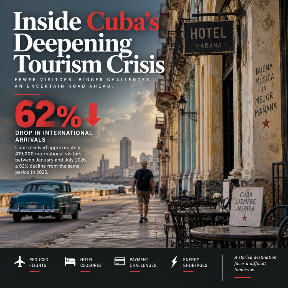 Inside Cuba’s Deepening Tourism Crisis as Arrivals Fall 62%