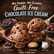 No Sugar, No Cream Guilt-Free Chocolate Ice Cream (Healthy Homemade Recipe)