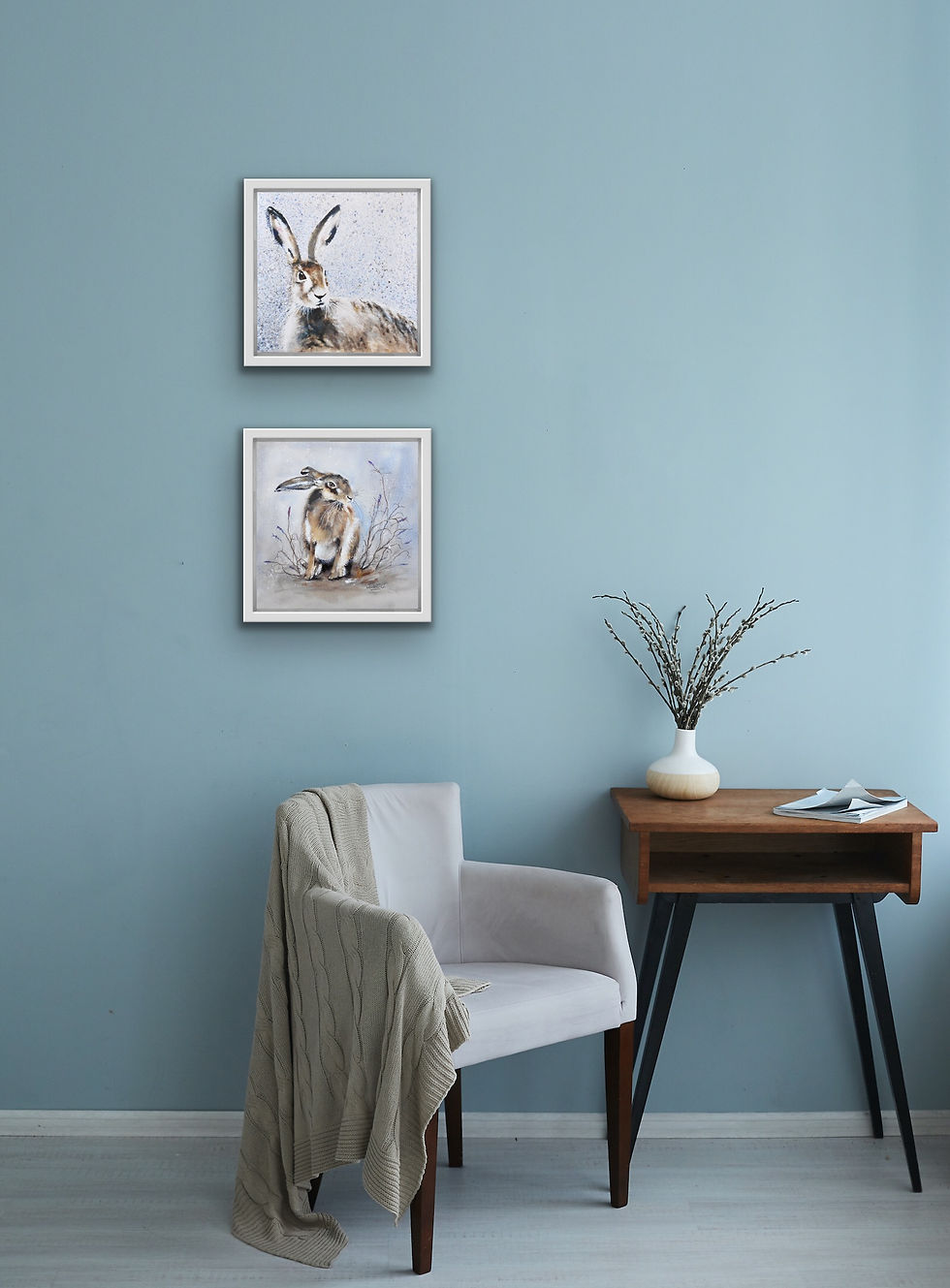 Thumbnail: Hare Standing Print with FREE Greeting Card