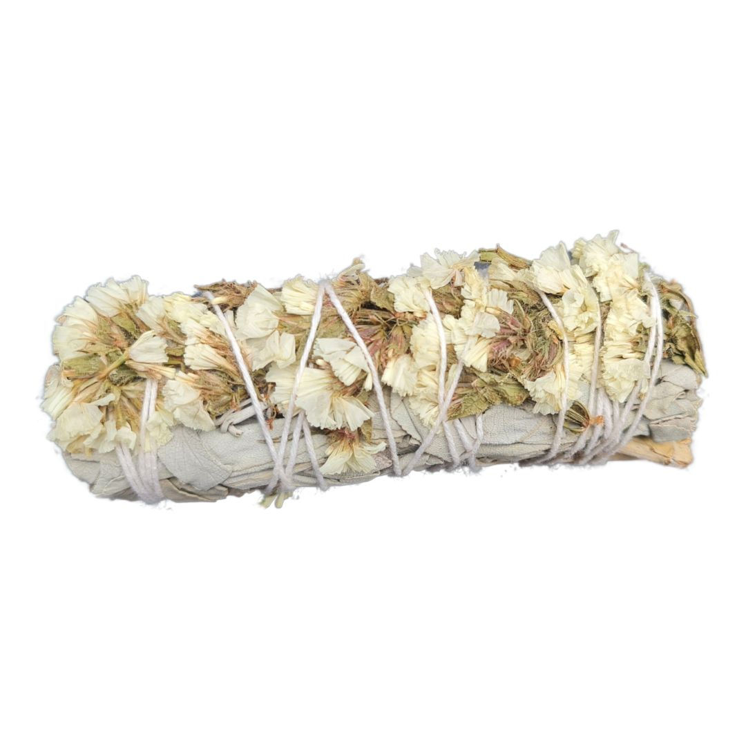 White Sinvata Flower and White Sage Bundle