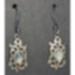 Chalcedony Drop Earrings featuring an Ornate Sterling Silver Design