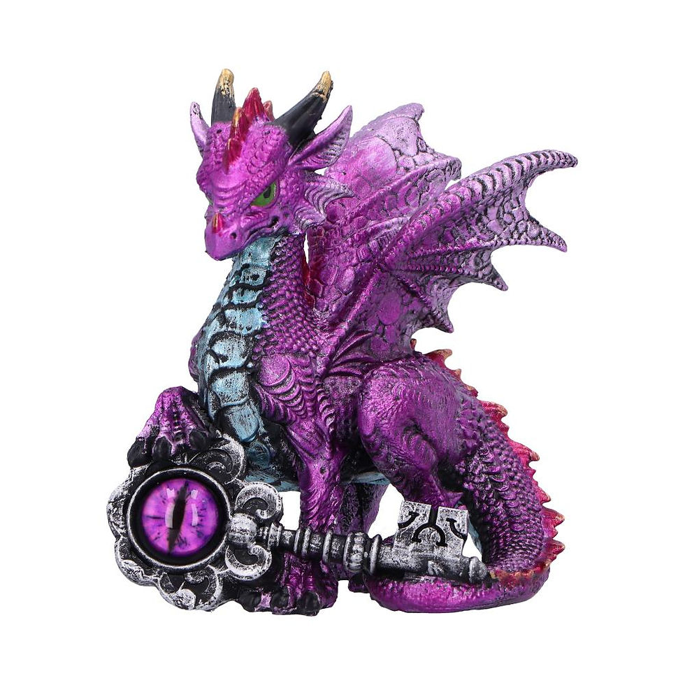 Keeper of the Key Purple Dragon Figurine front