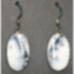 Merlinite Drop Earrings with an Oval Sterling Silver Design
