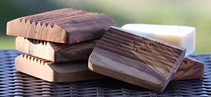 Olive Wood Soap Dish Square