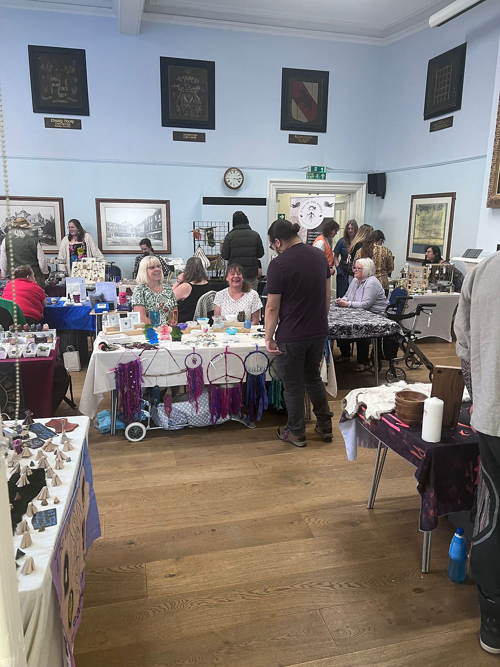 an image of our market running in Romsey Town Hall