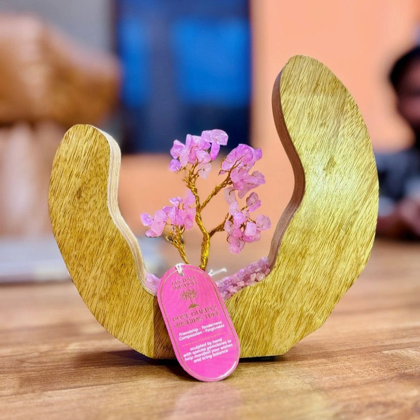 Rose Quartz Gemstone Tree Garden