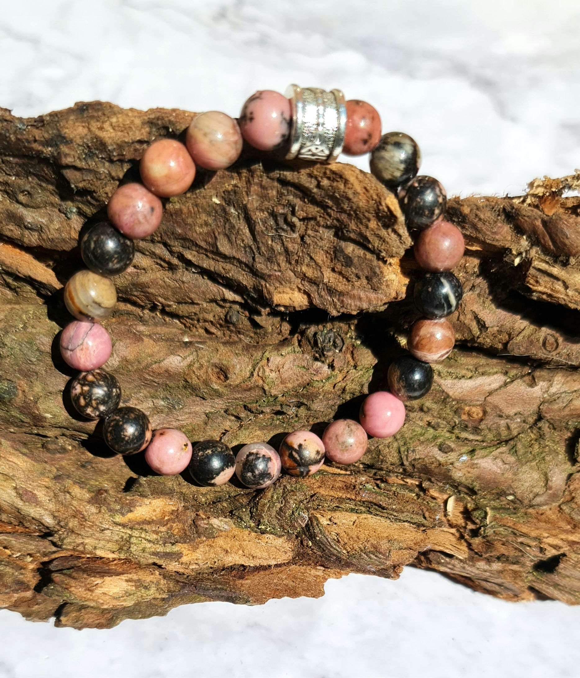 Rhodonite Bead Bracelet