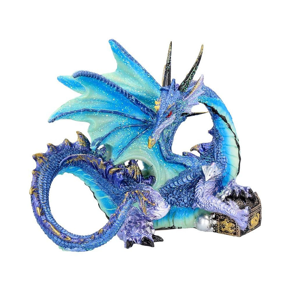 Piasa Sky Blue and Violet Small Fantasy Dragon Figurine 12cm front