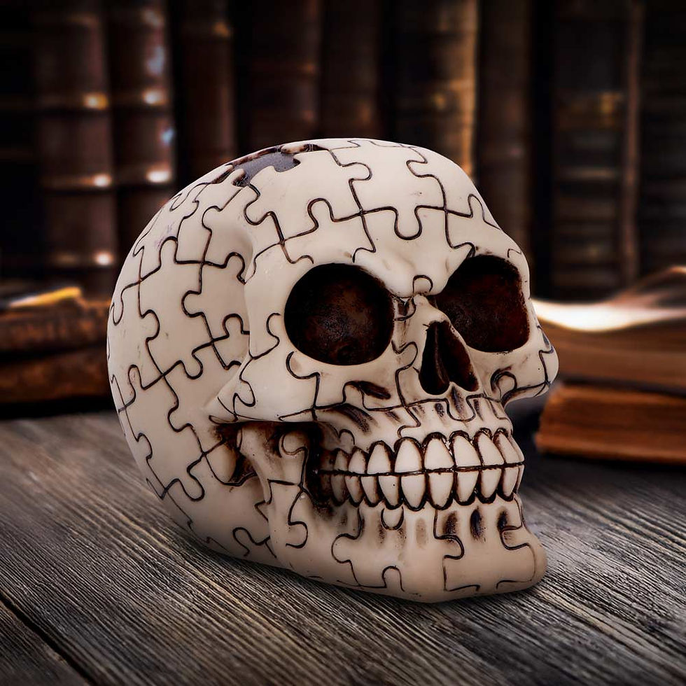 Thumbnail: Puzzled Skull Figurine in situ