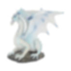Grawlbane White Dragon Figurine left side