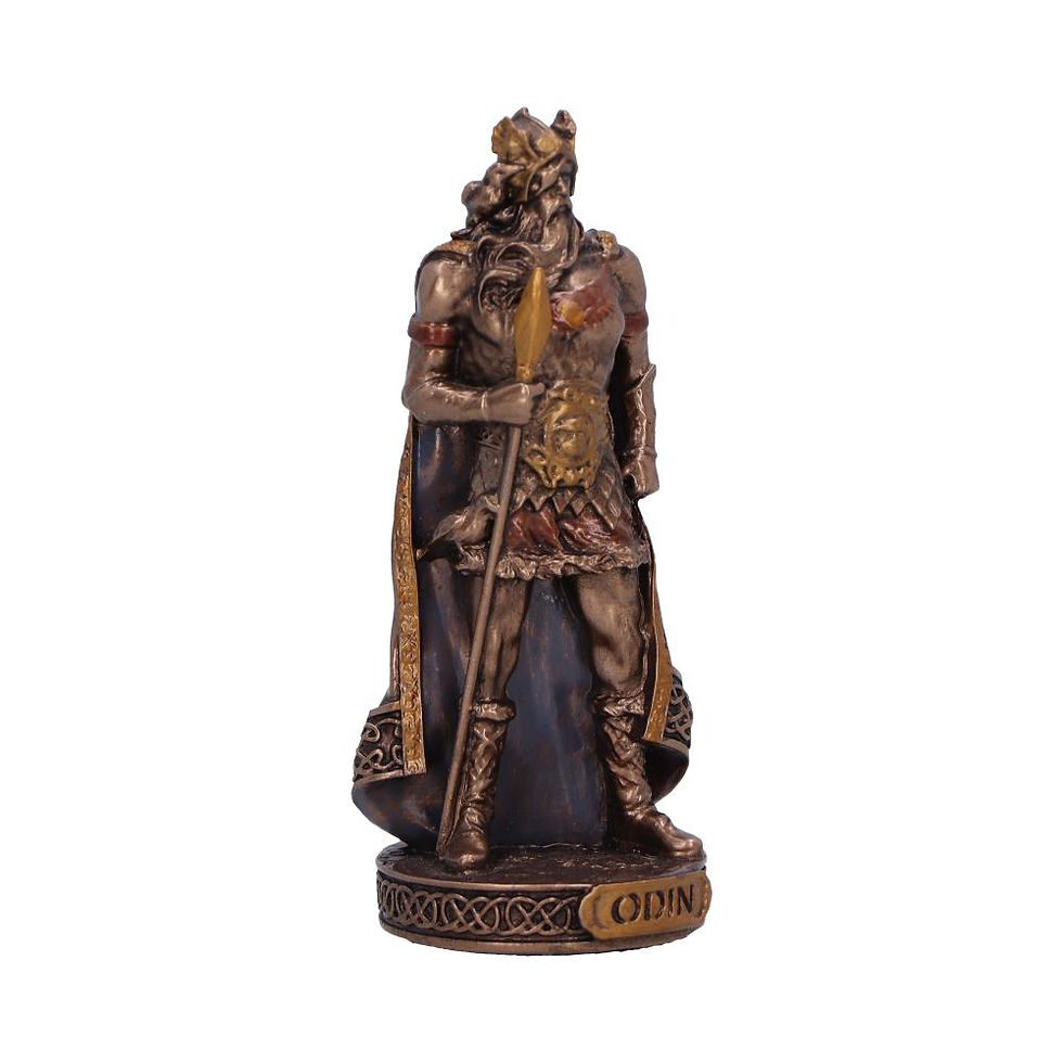 Thumbnail: Odin God of War Bronze Figurine left side
