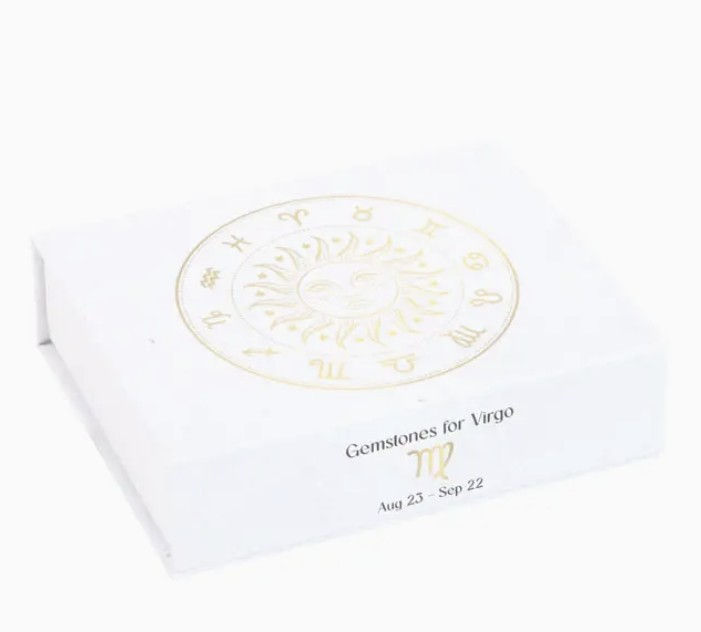 Thumbnail: Virgo Zodiac Crystal Tumblestone Set packaging