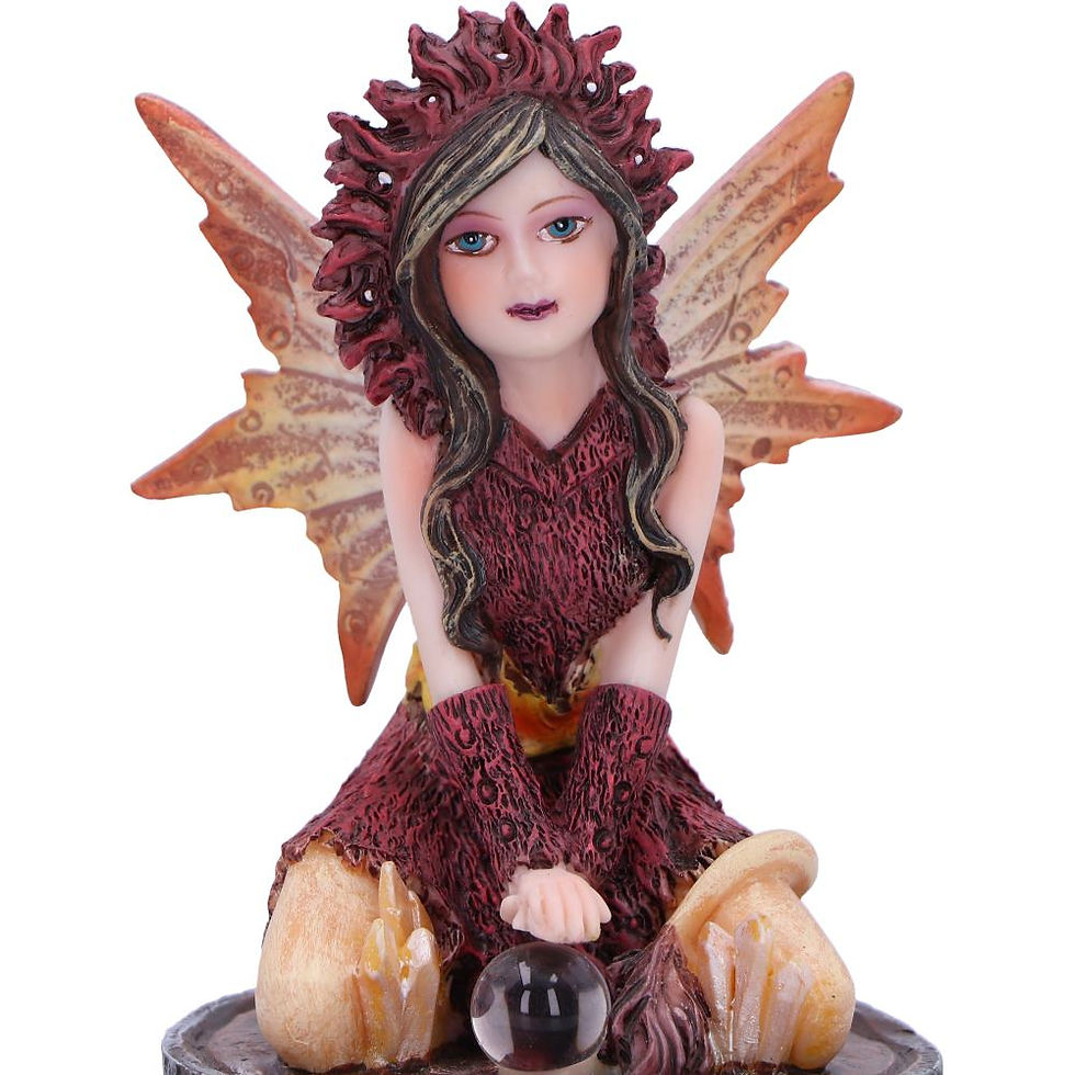 Thumbnail: Poppy Red Crystal Fairy Figurine close up