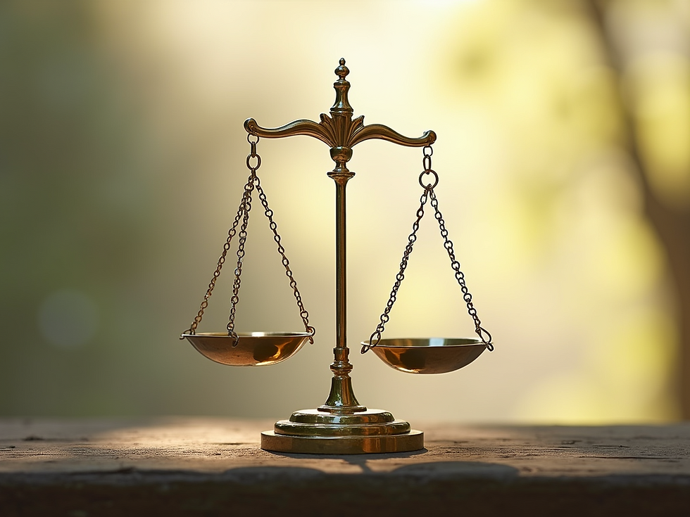 an image of scales that are slightly out of balance