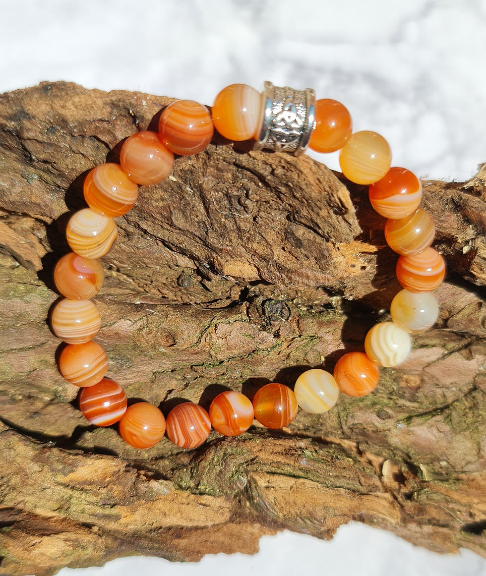 Red Botswana Agate Bead Bracelet 8mm
