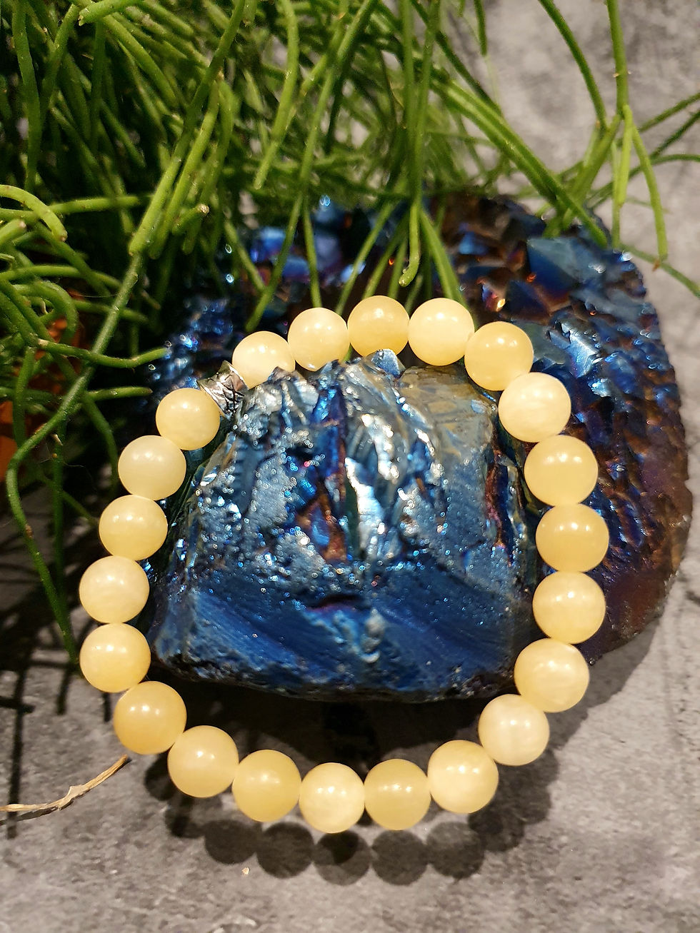 Honey Jade Crystal Bead Bracelet 8mm