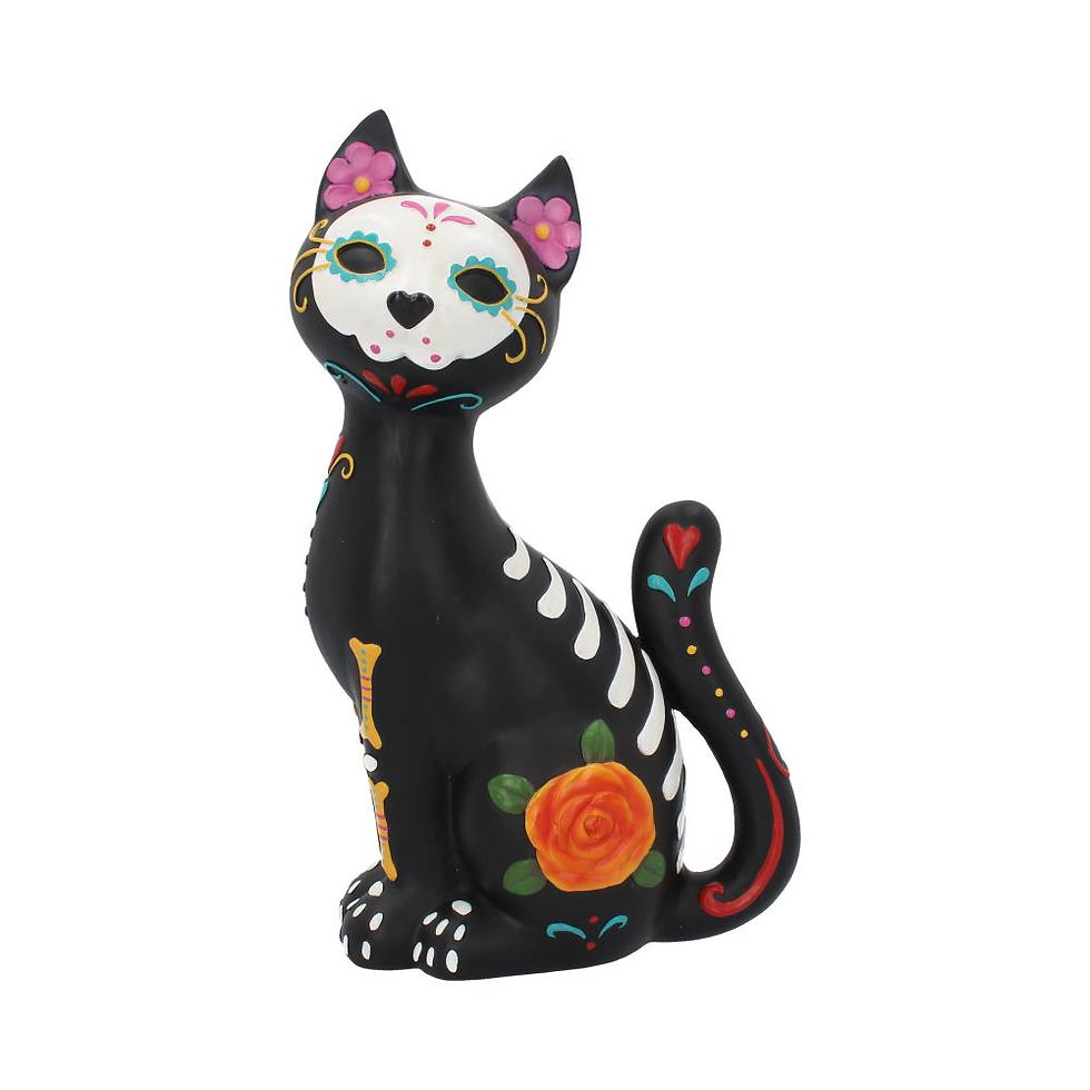 Sugar Kitty Day of the Dead Cat Figurine front