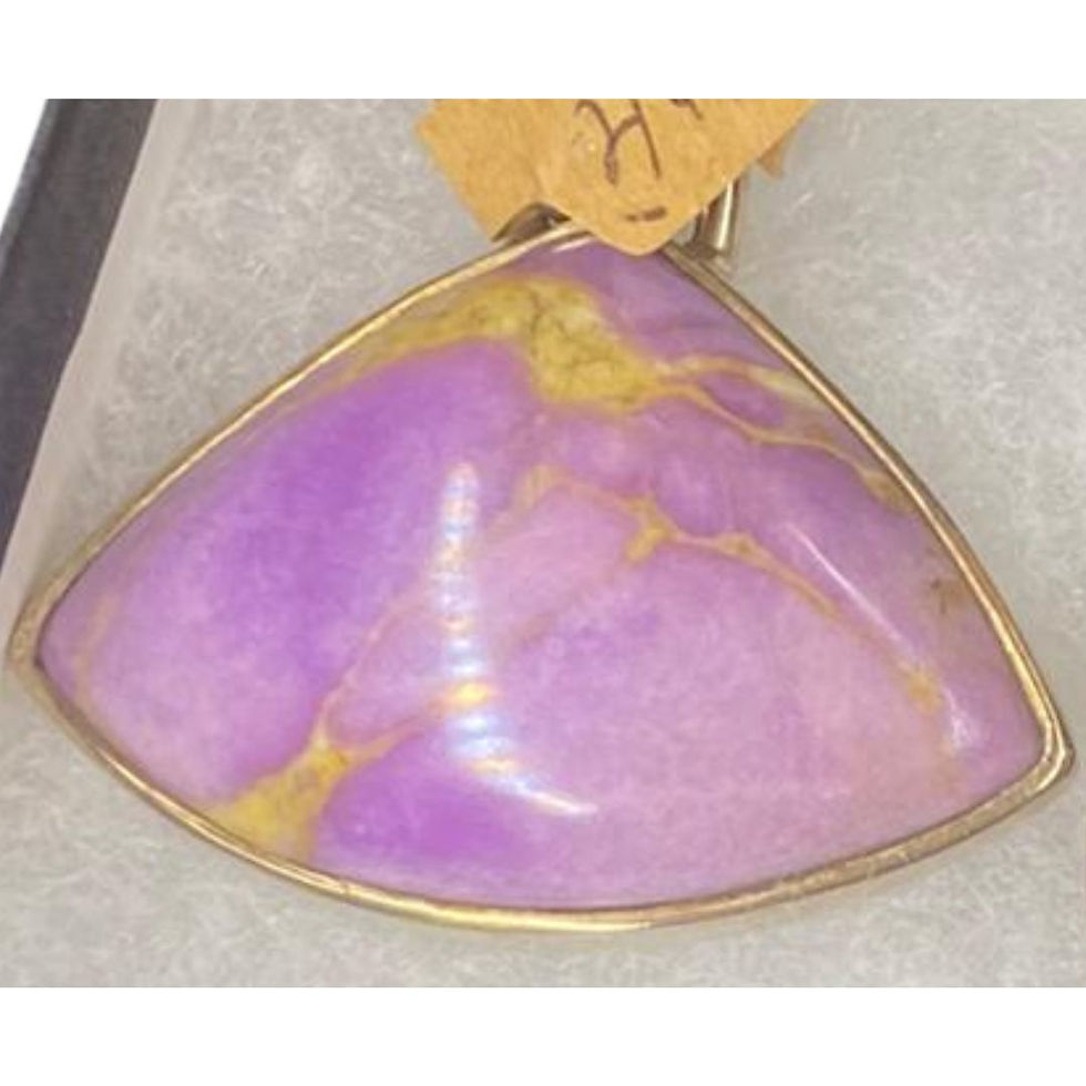 Stichtite Pendant in Curved Triangle Sterling Silver Setting