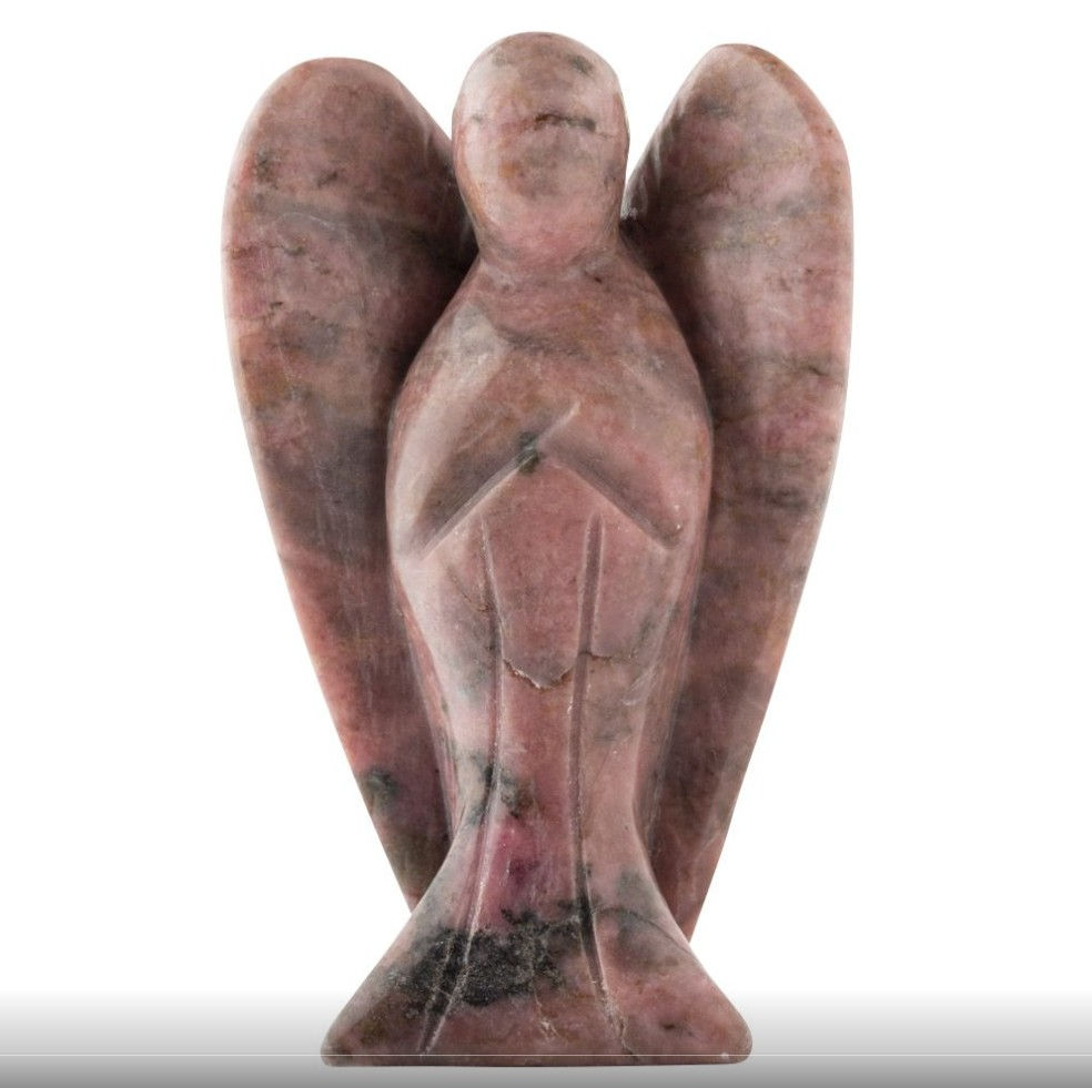 Rhodonite Angel Carving 75mm