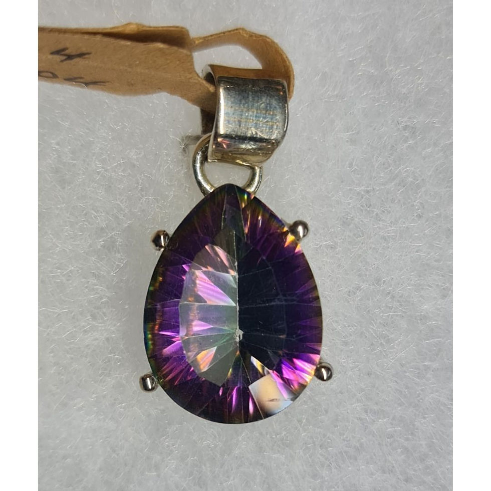 Mystic Topaz Pendant in Teardrop Sterling Silver Design