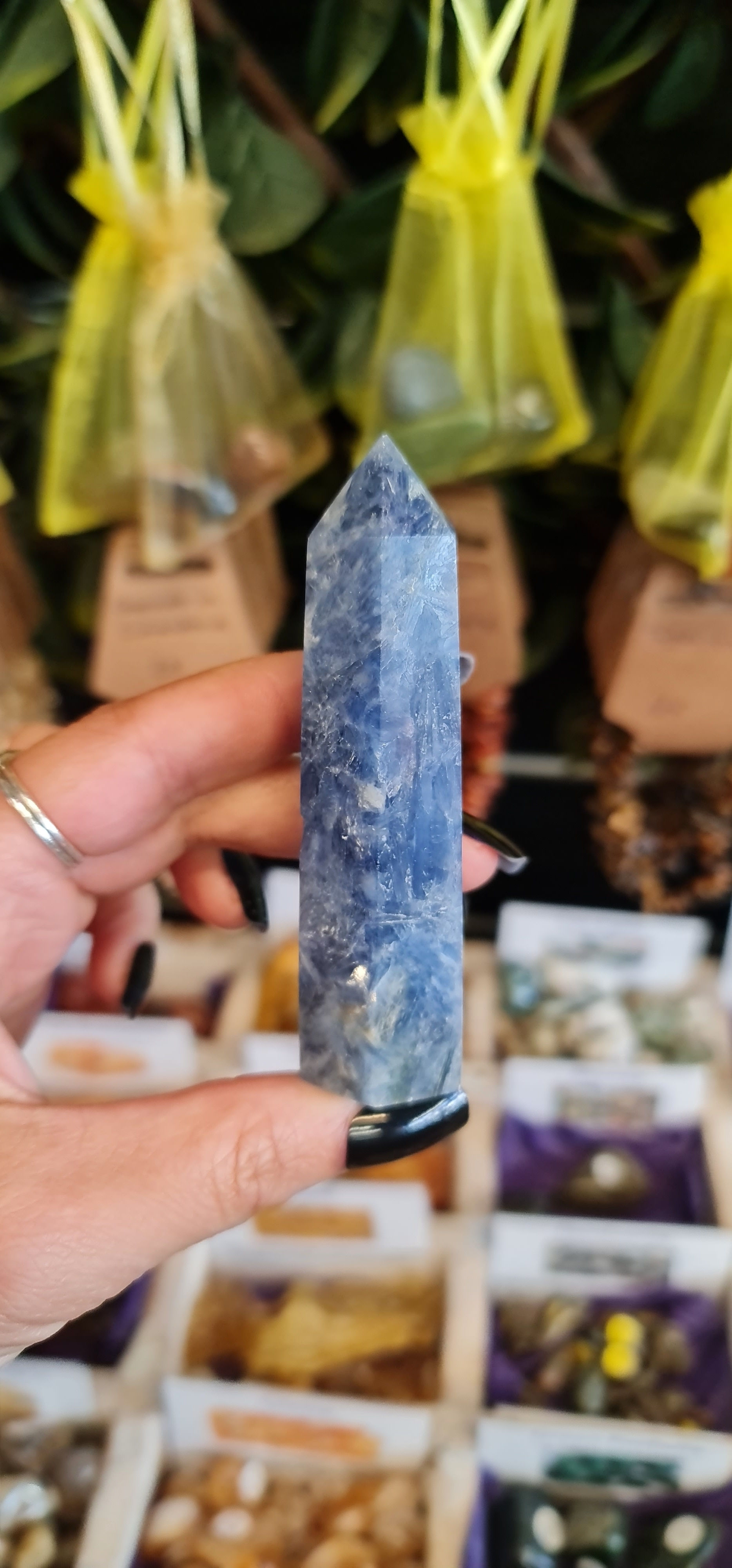 Blue Kyanite Point Crystal Carving