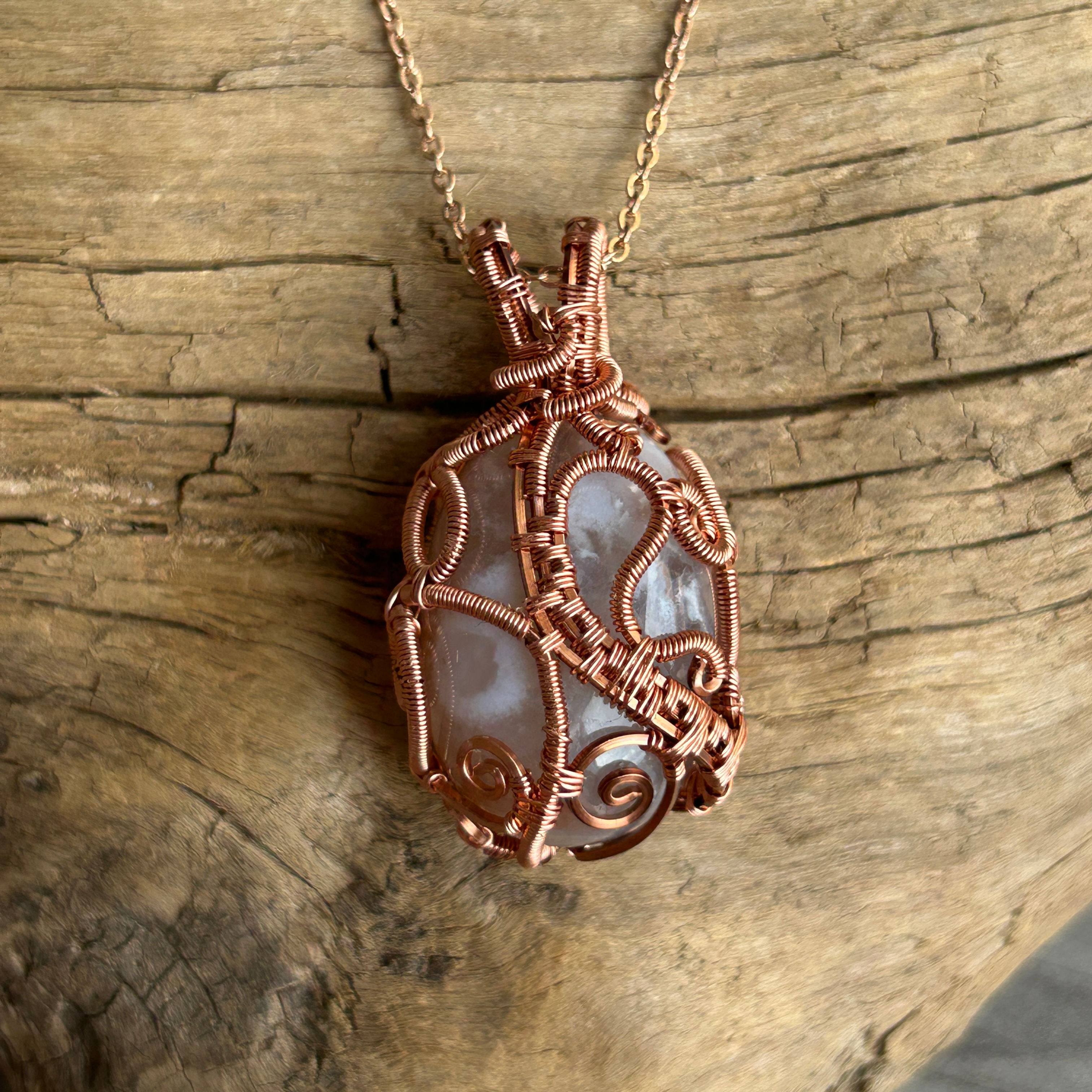 Pendentif agate flower