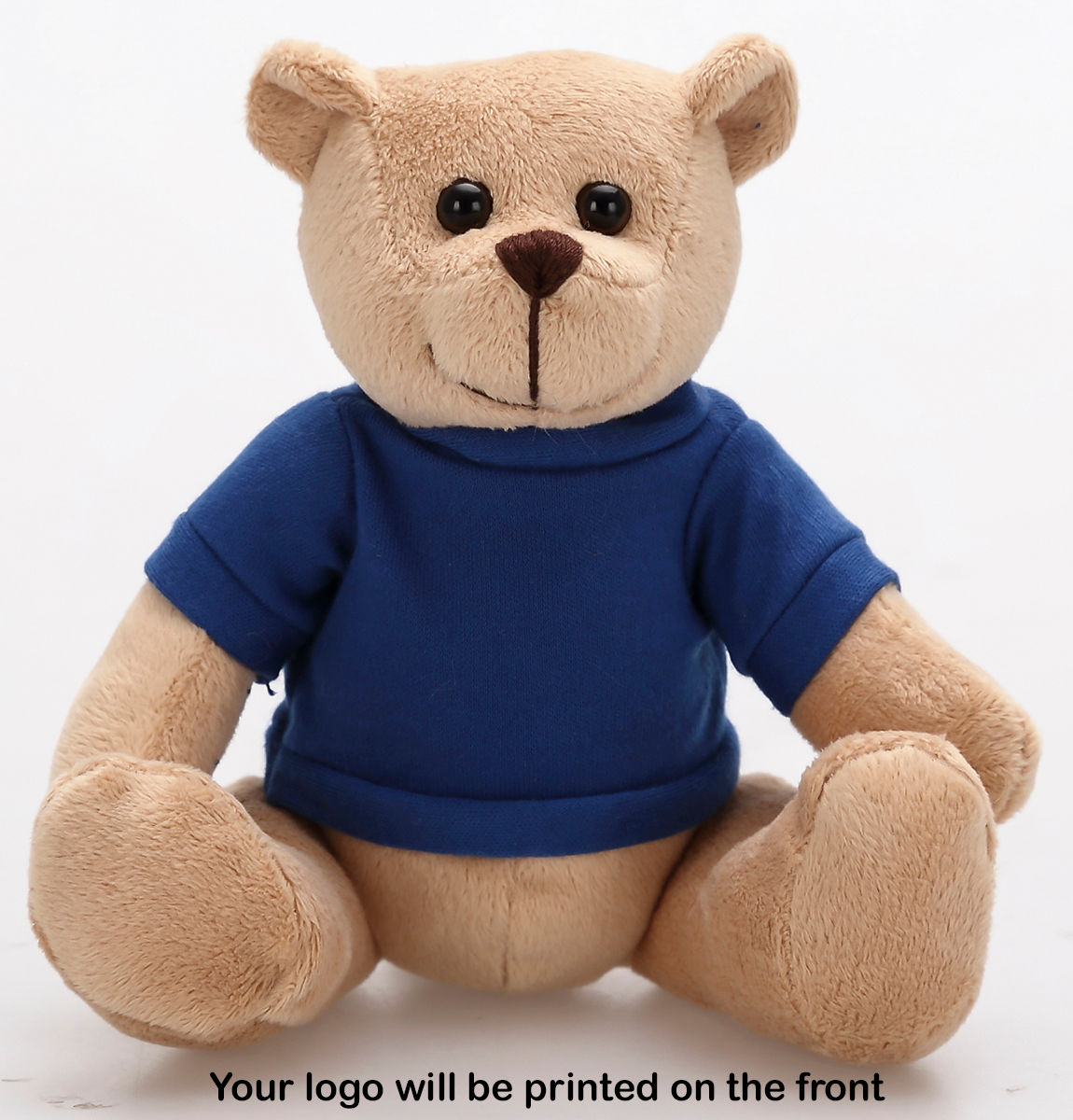 TG871 Smooth Beige Bear Wearing T-Shirt with Custom Logo Printed Free